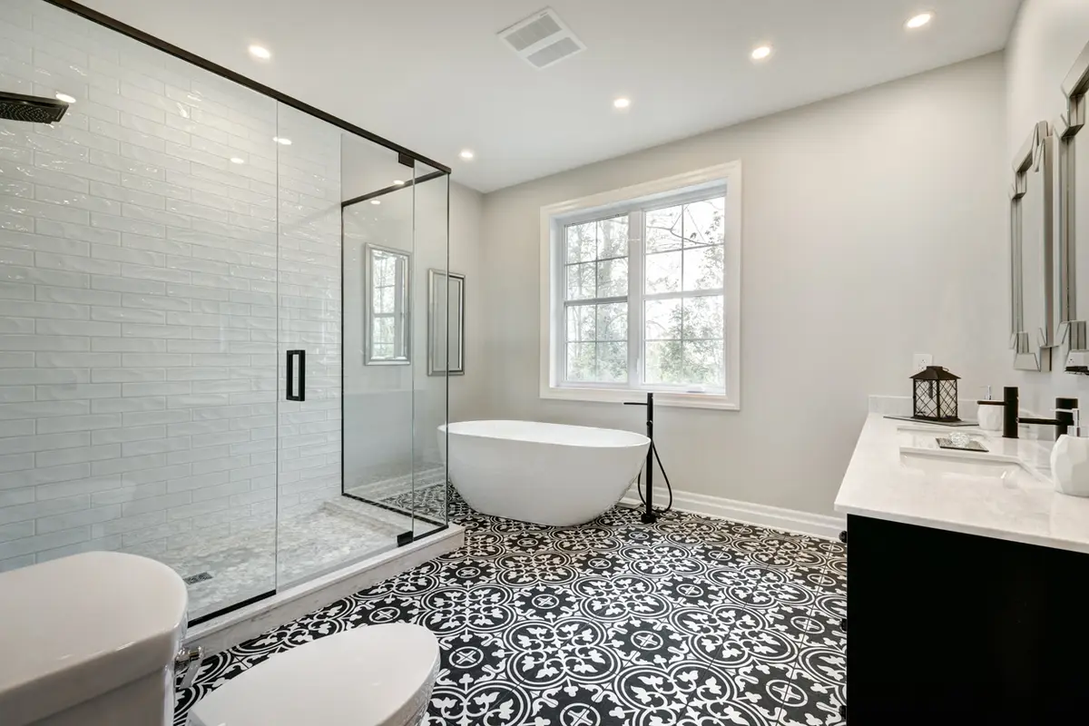 Bathroom flooring installation in Lincoln, NE by DG Decks & Carpentry